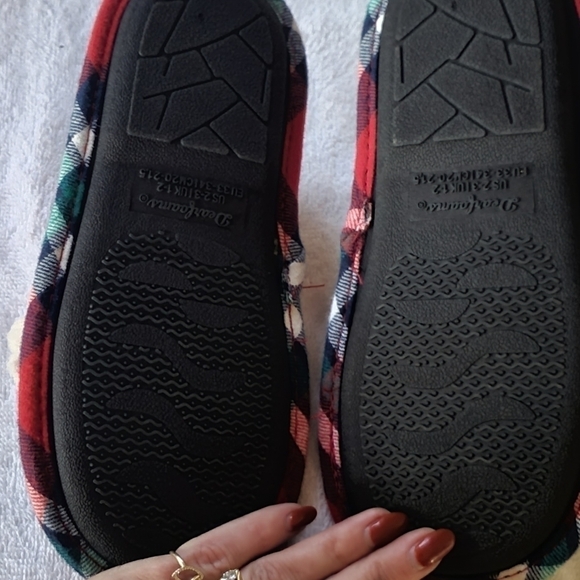 Dluxe by Dearfoams Sz 2-3 Unisex Kids Lil Bear Slippers - Picture 6 of 8